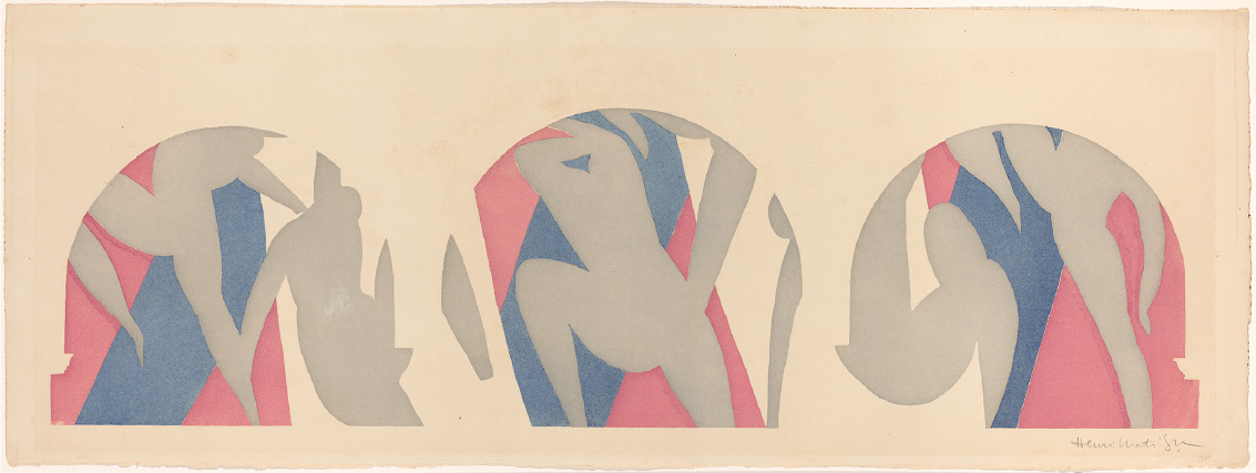 アンリ・マティス《ダンス、灰色と青色と薔薇色のため習作》1935-1936年 エッチング／紙、29.7 × 80.3 cm、ニース市マティス美術館蔵 © Succession H. Matisse　Photo: François Fernandez